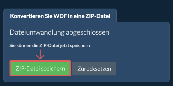 ZIP Datei speichern