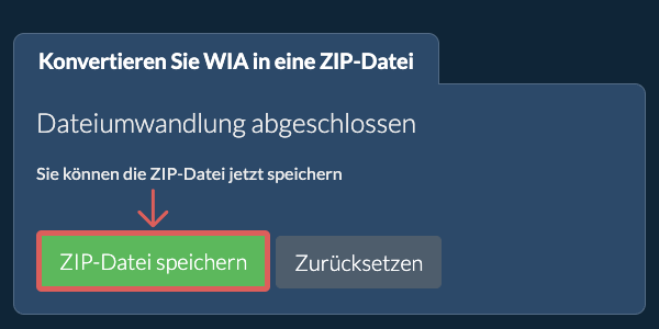 ZIP Datei speichern