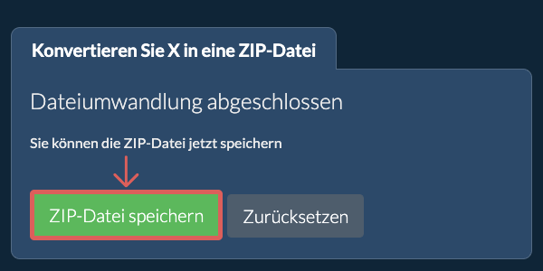 ZIP Datei speichern