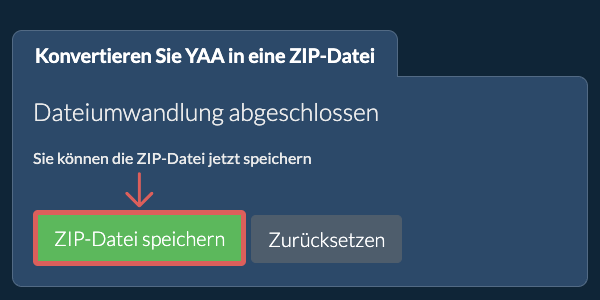 ZIP Datei speichern