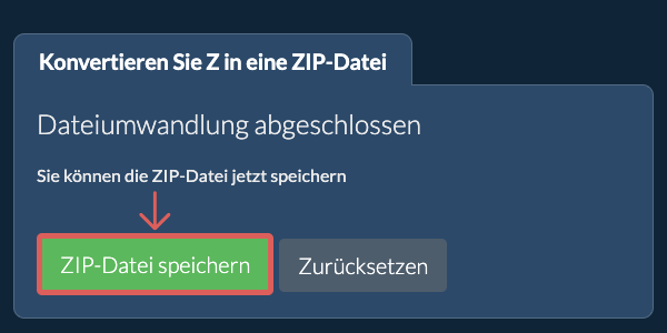 ZIP Datei speichern