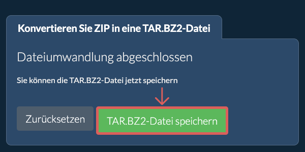 TAR.BZ2 Datei speichern
