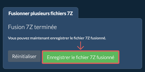 Enregistrer le fichier ZIP