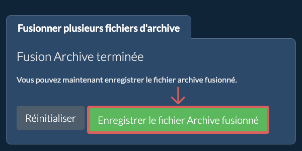 Enregistrer le fichier ZIP