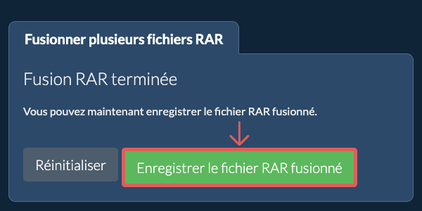 Enregistrer le fichier ZIP