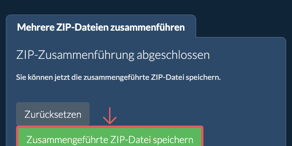 ZIP Datei speichern
