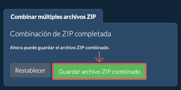 Guardar archivo ZIP