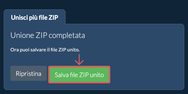 Salva file ZIP