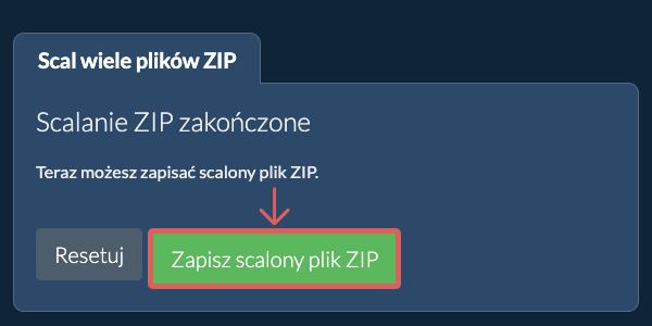 Zapisz plik ZIP