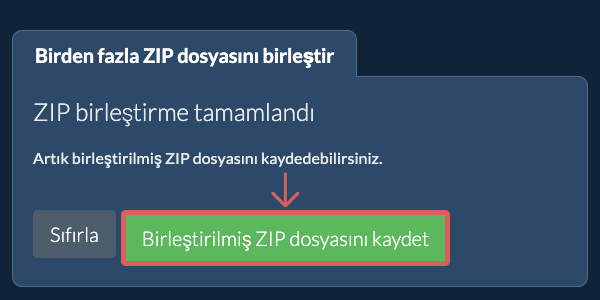 ZIP Dosyasını Kaydet
