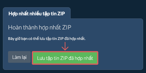 Lưu tệp ZIP