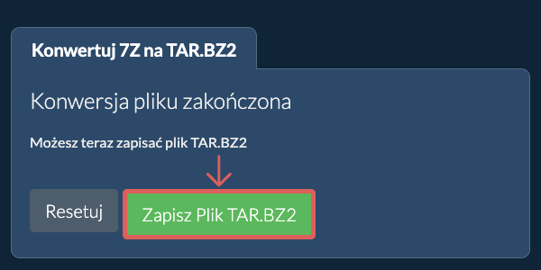 Zapisz plik TAR.BZ2