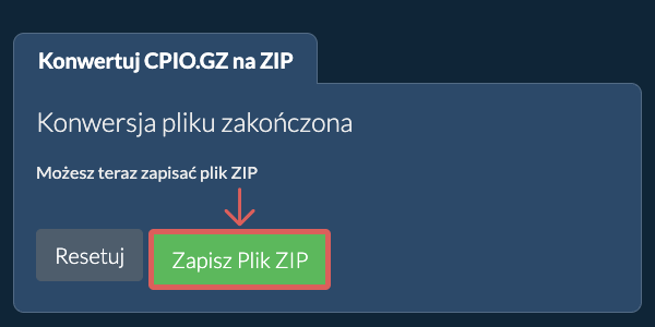 Zapisz plik ZIP