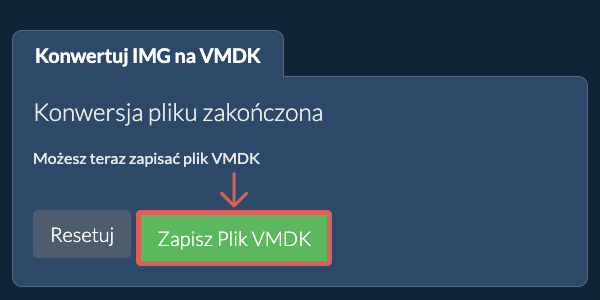Zapisz plik VMDK