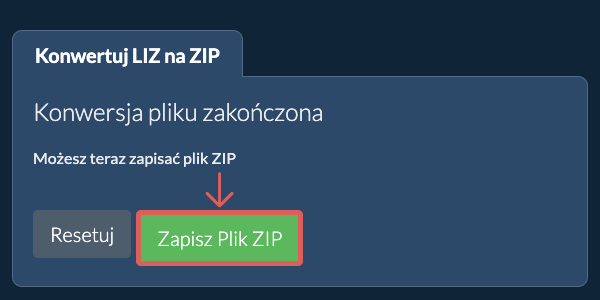 Zapisz plik ZIP
