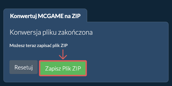 Zapisz plik ZIP