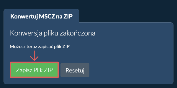 Zapisz plik ZIP