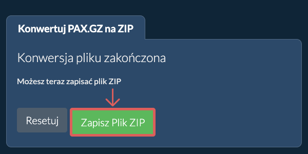 Zapisz plik ZIP