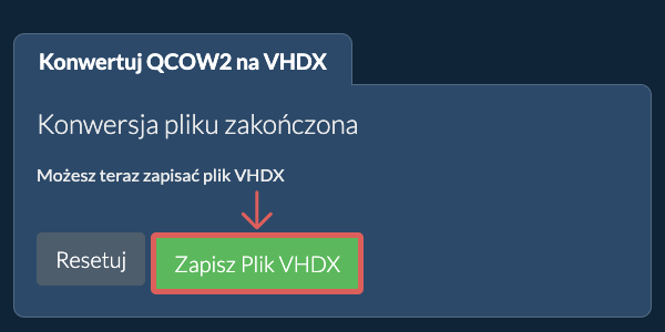 Zapisz plik VHDX