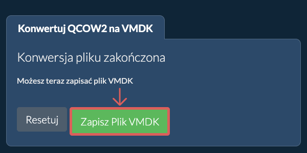 Zapisz plik VMDK