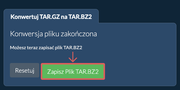 Zapisz plik TAR.BZ2