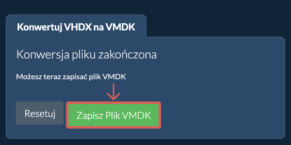 Zapisz plik VMDK