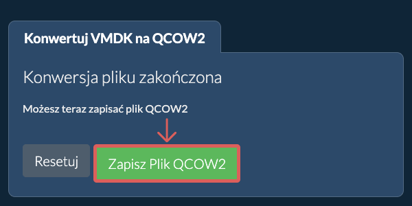 Zapisz plik QCOW2