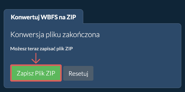 Zapisz plik ZIP