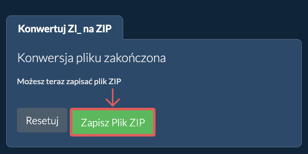 Zapisz plik ZIP
