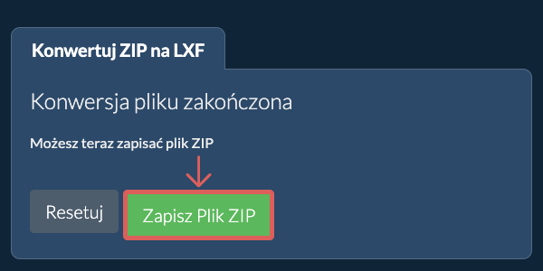 Konwertuj na LXF