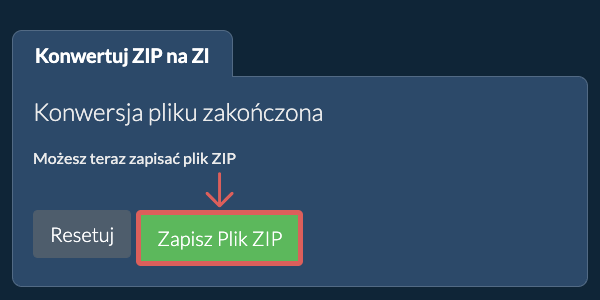 Konwertuj na ZI