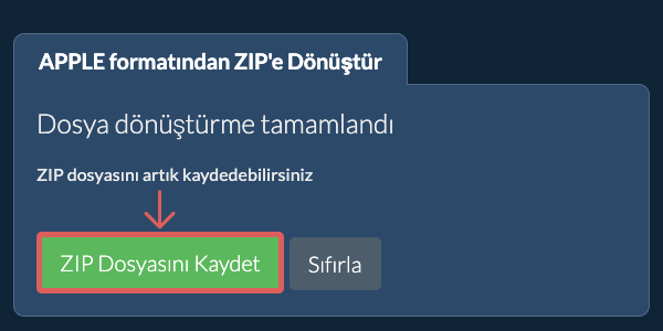 ZIP Dosyasını Kaydet