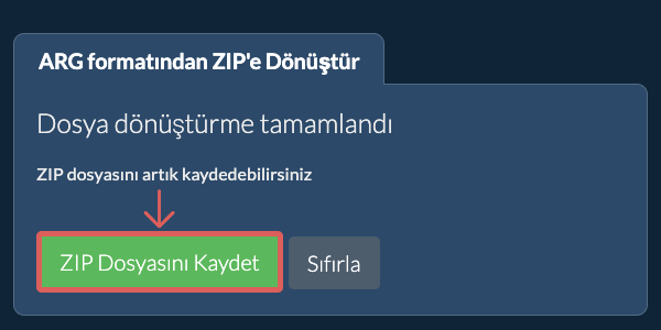 ZIP Dosyasını Kaydet