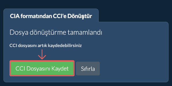 CCI Dosyasını Kaydet