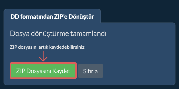 ZIP Dosyasını Kaydet
