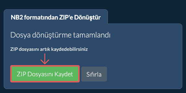 ZIP Dosyasını Kaydet