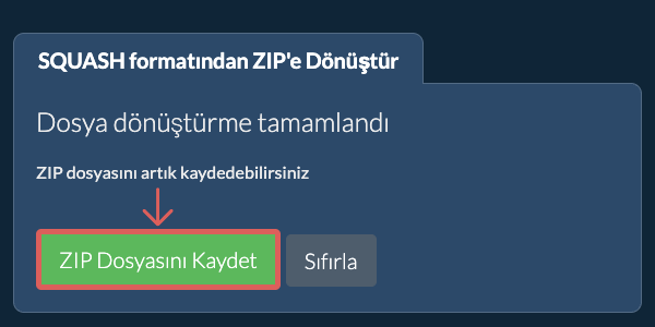 ZIP Dosyasını Kaydet