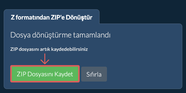 ZIP Dosyasını Kaydet