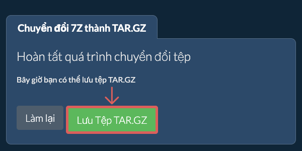 Lưu tệp TAR.GZ