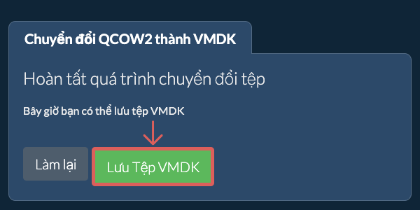Lưu tệp VMDK