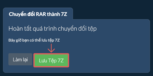 Lưu tệp 7Z