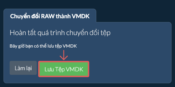 Lưu tệp VMDK