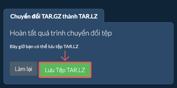 Lưu tệp TAR.LZ