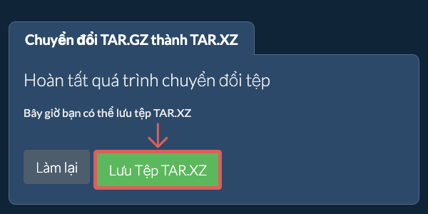 Lưu tệp TAR.XZ