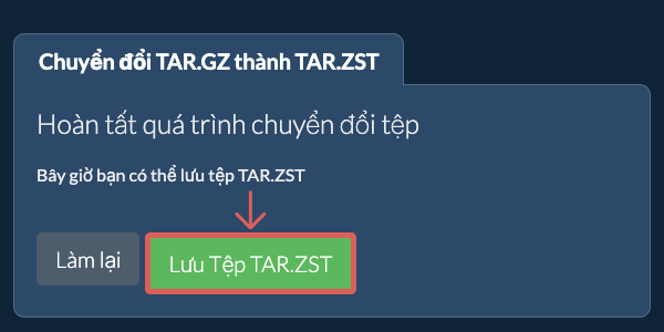 Lưu tệp TAR.ZST