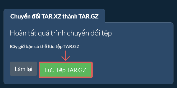 Lưu tệp TAR.GZ