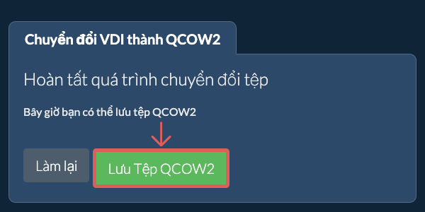Lưu tệp QCOW2