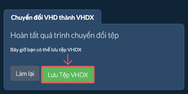 Lưu tệp VHDX