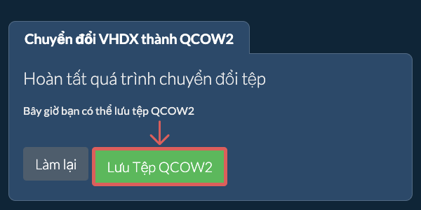 Lưu tệp QCOW2
