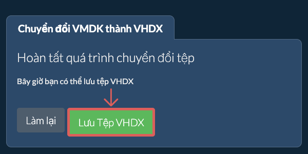 Lưu tệp VHDX